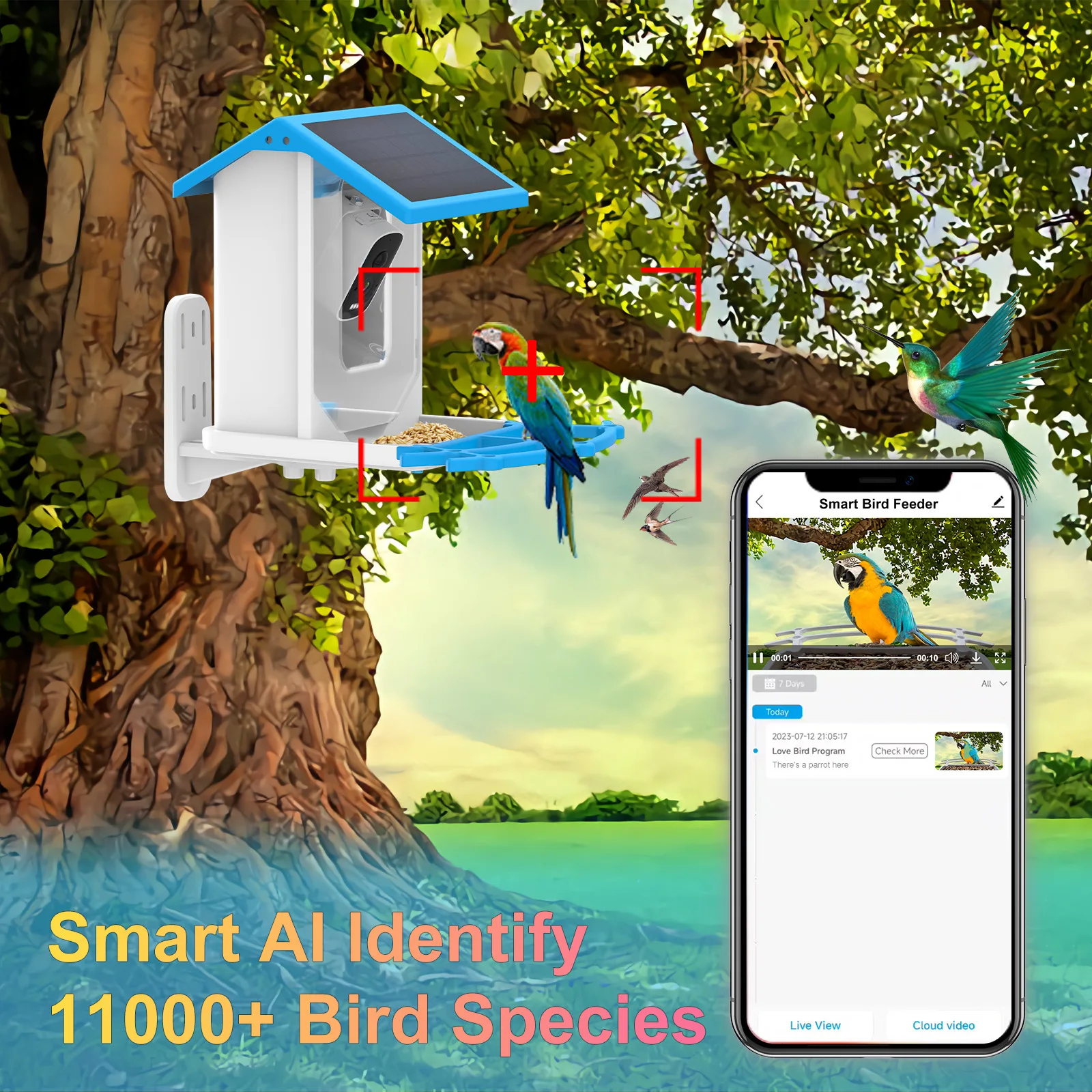 2K smart WiFi bird feeder came - đánh giá và giá Bird Feeder Camera Wifi Smart Ai