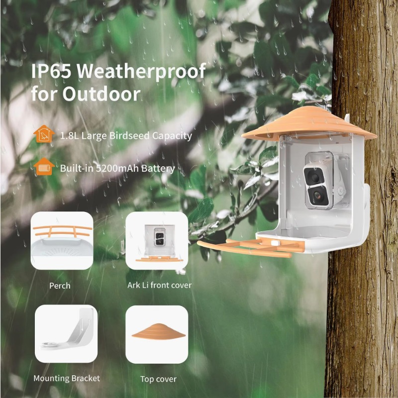 2L IP66 AI Smart Bird Feeder W - đánh giá và giá Bird Feeder Camera Wifi Smart Ai