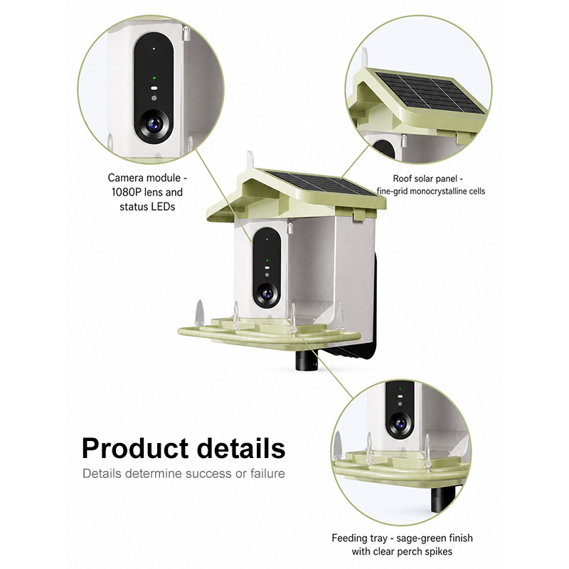 Solar Bird Feeder With Camera  - đánh giá và giá Bird Feeder Camera Wifi Smart Ai