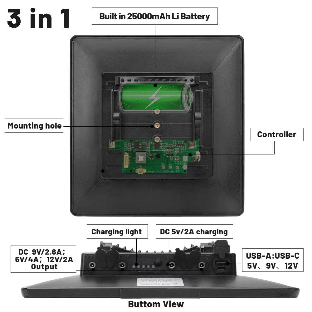 25000MAh Công Suất Lớn Điện Nă - đánh giá và giá Trail Camera Solar Panel Powered