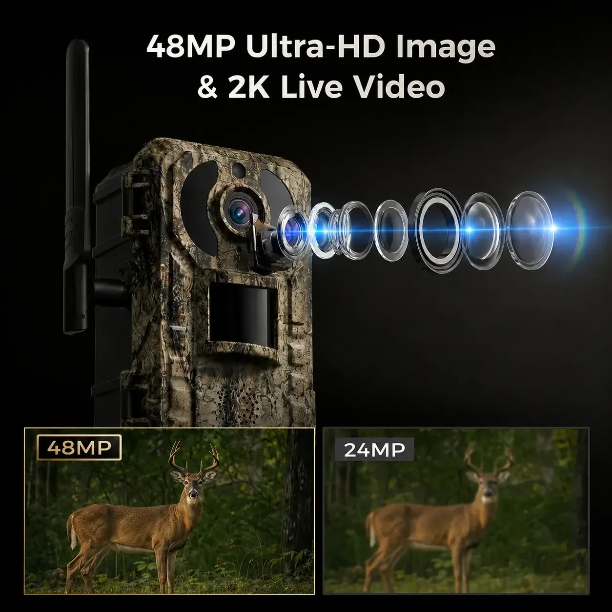 4G LTE Solar Powered Hunting T - đánh giá và giá Hunting Game Camera Night Vision No Glow